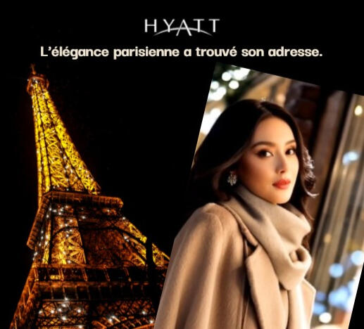 Hôtel HYATT "L'élégance parisienne a trouvé son adresse." Campagne HYATT Regency SHORT.